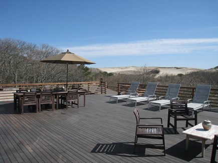 Provincetown, Ptown Cape Cod vacation rental - Mahagony wood deck (30'x36') view of the dunes and bay water