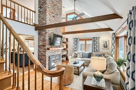 Chatham Cape Cod vacation rental - Open living room with upstairs loft