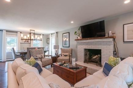 East Sandwich Cape Cod vacation rental - Living area with fireplace