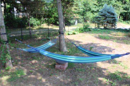 Eastham Cape Cod vacation rental - Upper level yard with 3 hammocks