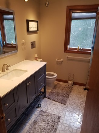 Eastham Cape Cod vacation rental - Master Bath, linen closet with supplied towels.
