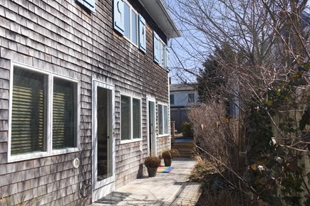 Provincetown Cape Cod vacation rental - Main entrance at end of building, mid-block