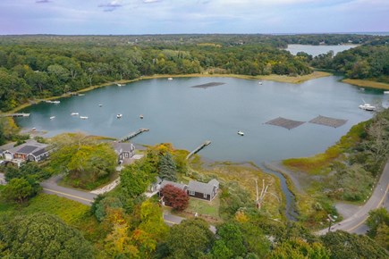 Orleans Cape Cod vacation rental - Aerial view of home & water