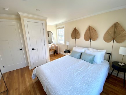 East Falmouth Cape Cod vacation rental - Guest room with queen sized bed and vanity for getting ready.