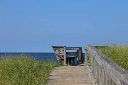 East Sandwich Cape Cod vacation rental - Boardwalk with stairway down to the beach