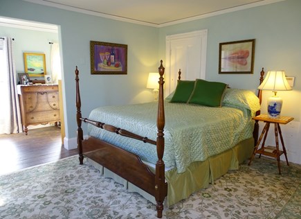 South Eastham Cape Cod vacation rental - Spacious Queen Bedroom - alcove desk area behind bed wall