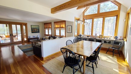 Wellfleet Cape Cod vacation rental - Dining room with vaulted ceiling and large windows