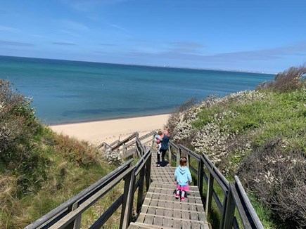 Truro Cape Cod vacation rental - Stairs leading to Private Association Bay Side Beach