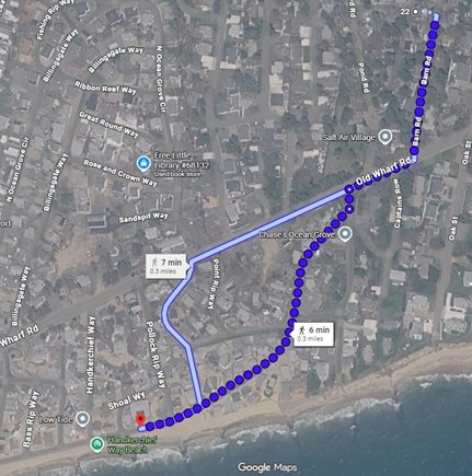 Dennis Port Cape Cod vacation rental - Google Map To Beach