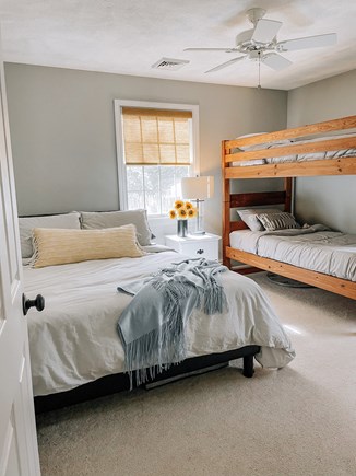 South Yarmouth Cape Cod vacation rental - Queen bed (w/ memory foam mattress) and twin bunk beds
