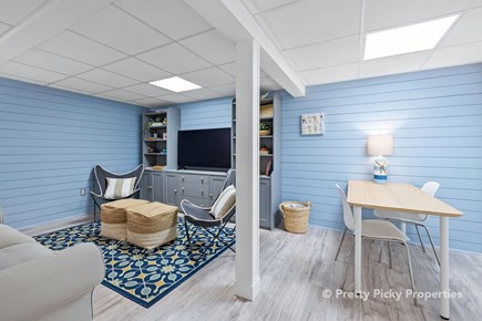 East Orleans Cape Cod vacation rental - Lower level living room and large flat screen TV.
