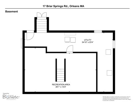 East Orleans Cape Cod vacation rental - Floor plan of the lower level.