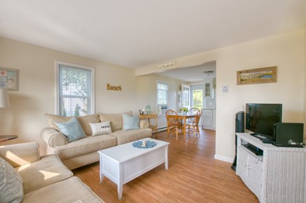 East Sandwich Cape Cod vacation rental - Living room opens to Kitchen & Dining area