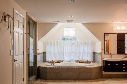 West Barnstable Cape Cod vacation rental - The master bedroom jacuzzi tub.