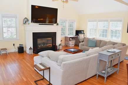 North Falmouth Cape Cod vacation rental - Living room with cathedral ceilings.
