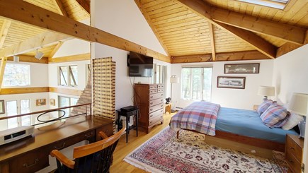 Wellfleet Cape Cod vacation rental - Open loft bedroom with queen on top floor with privacy screen