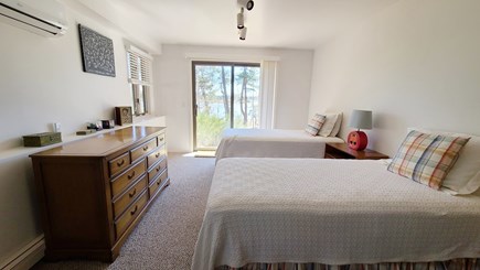 Wellfleet Cape Cod vacation rental - First floor bedroom with two twins and slider to yard