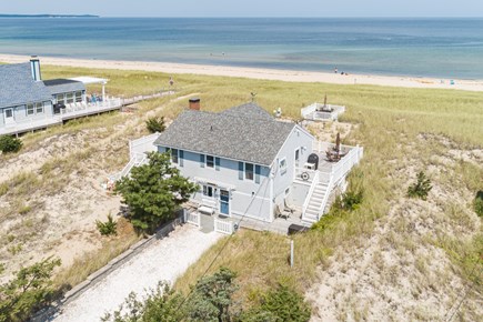Sagamore Beach Cape Cod vacation rental - Aerial view of house and private beach at Sagamore Beach