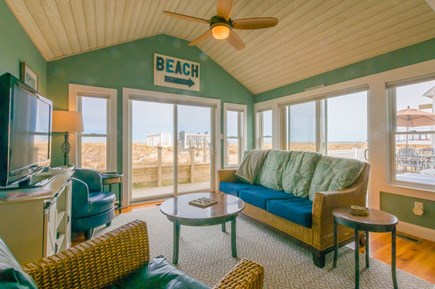 Sagamore Beach Cape Cod vacation rental - Living Room with sliders to the deck