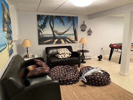 West Barnstable Cape Cod vacation rental - Basement family room with flat screen TV