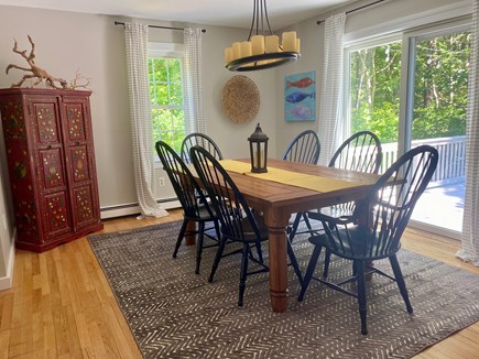 Orleans Cape Cod vacation rental - Beautifully refinished farm table with two ext leafs and new rug.