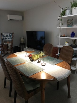 Brewster Cape Cod vacation rental - Dining area with 70” Samsung TV for rainy days.