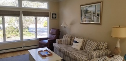 Brewster Cape Cod vacation rental - Family room with large flat screen TV and mini-split AC unit