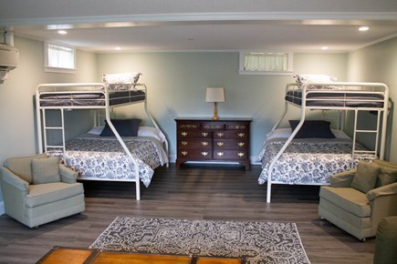 Bourne, Pocasset Cape Cod vacation rental - Lower level bunk beds (kids only on top bunk, full size bottom)