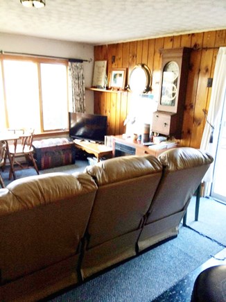 Bourne  Cape Cod vacation rental - More 1st floor living room w/ leather