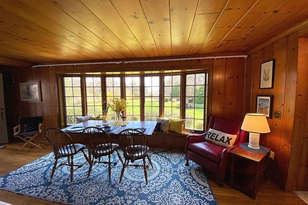 Yarmouth Cape Cod vacation rental - Dining room with a peaceful scenic lawn view.