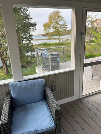 Pocasset Cape Cod vacation rental - Screened in porch with fan and infrared heater overlooking bay