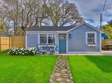 Harwich Cape Cod vacation rental - Front of cottage - visually enhanced with flowers