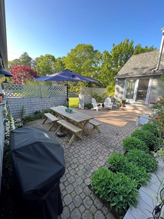 Osterville Cape Cod vacation rental - Beautiful patio with fire pit, grill and outdoor seating