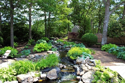 Barnstable Cape Cod vacation rental - Water fall makes for a tranquil back yard
