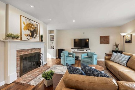 Barnstable Cape Cod vacation rental - Living room behind entry