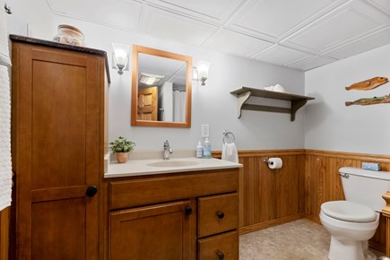 Chatham Cape Cod vacation rental - Spacious lower level bathroom with tub / shower & linen closet.
