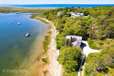 Chatham Cape Cod vacation rental - Aerial view of the house; tucked in and private!