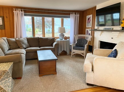 Falmouth Cape Cod vacation rental - Living room features seating for everyone.