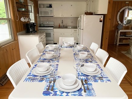 Falmouth Cape Cod vacation rental - Farmer's dining table comfortably accommodates all 8 guests.