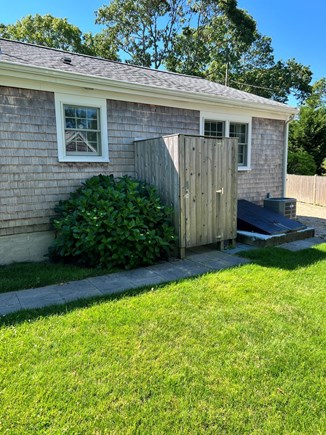 Yarmouth Port Cape Cod vacation rental - Outdoor Shower w/ Beautiful Hydrangea! Come See It In Full Bloom.