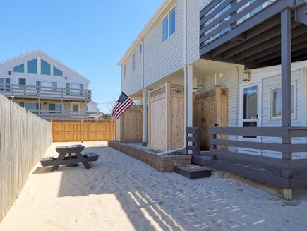 Dennis, Unit 2, Second floor Cape Cod vacation rental - Side yard with picnic table