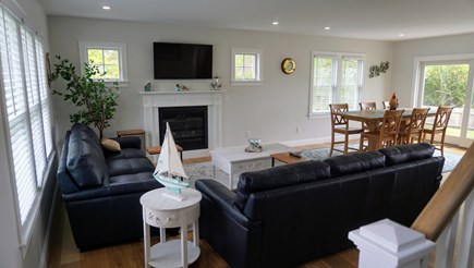 West Yarmouth Cape Cod vacation rental - 2 big couches, gas fireplace and smart tv