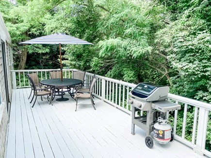 Orleans Cape Cod vacation rental - Deck w/ Gas Weber Grill Overlooking Private Wooded Back Yard