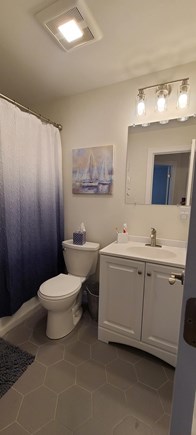 West Hyannisport Cape Cod vacation rental - Main bathroom. Small, but new- gets the job done!