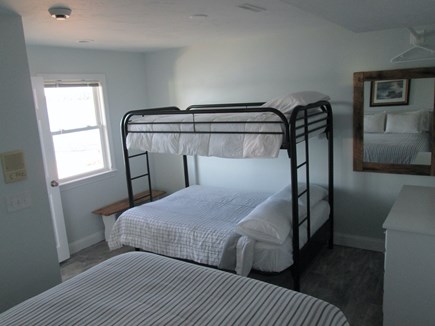 Mashpee Cape Cod vacation rental - Bedroom with two full beds and bunk twin