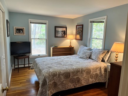 Wellfleet Cape Cod vacation rental - First floor bedroom with queen mattress and TV