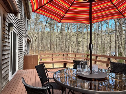 Wellfleet Cape Cod vacation rental - Spacious deck with stairs to outdoor shower