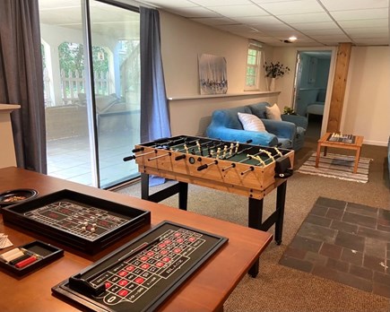 Yarmouth Cape Cod vacation rental - Game room w/ Board games, another TV, kid-size football table