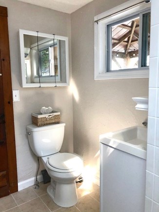 West Dennis Cape Cod vacation rental - Bathroom with window (water view)