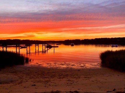 West Dennis Cape Cod vacation rental - Private beach at sunset